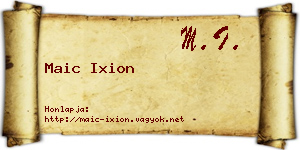 Maic Ixion névjegykártya